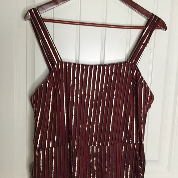 Show Me Your Mumu Yvonne Jumpsuit Maroon and Gold Stripe Size Large. - Picture 4 of 14